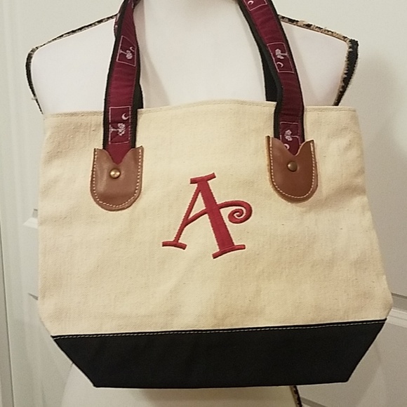 Small canvas monogrammed tote - Picture 1 of 4